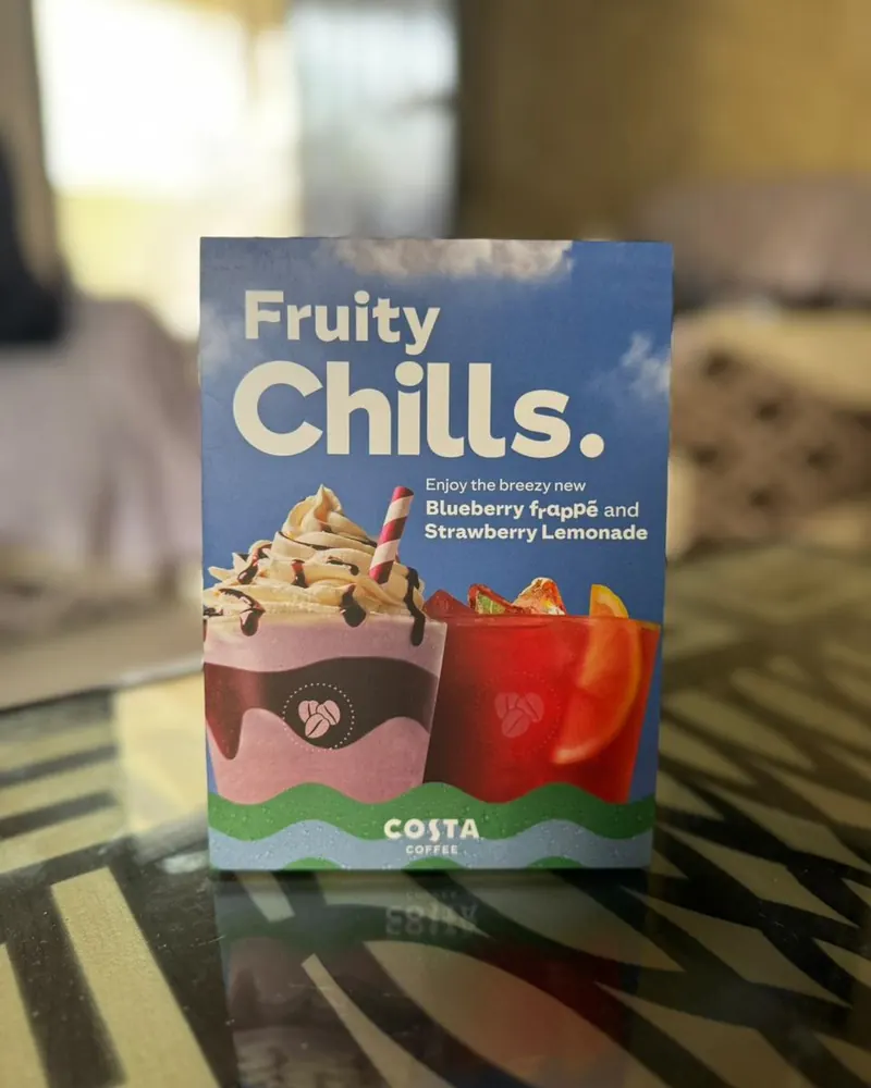 Costa Coffee branded print collateral produced by Imprint Packages Karachi